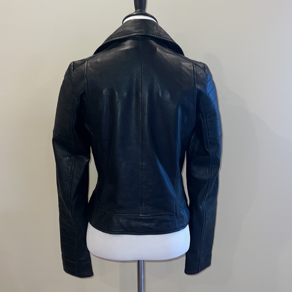 Kenna-T black lamb skin leather Moto jacket size xs - Picture 2 of 7